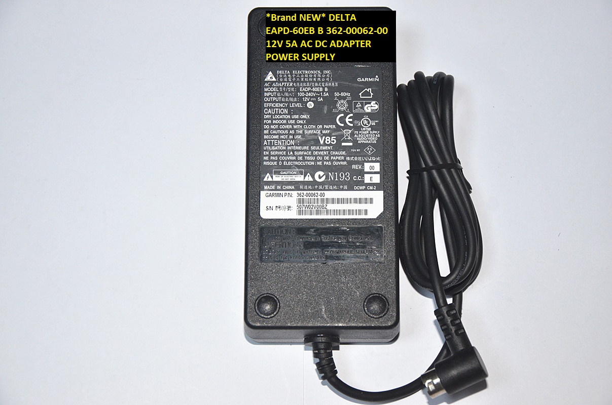 *Brand NEW* DELTA 12V 5A AC DC ADAPTER for 362-00062-00 EAPD-60EB B POWER SUPPLY - Click Image to Close